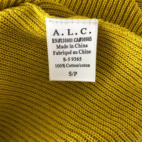 A.L.C. Yellow V-Neck Sweater with Cutout Back - Picture 6 of 6